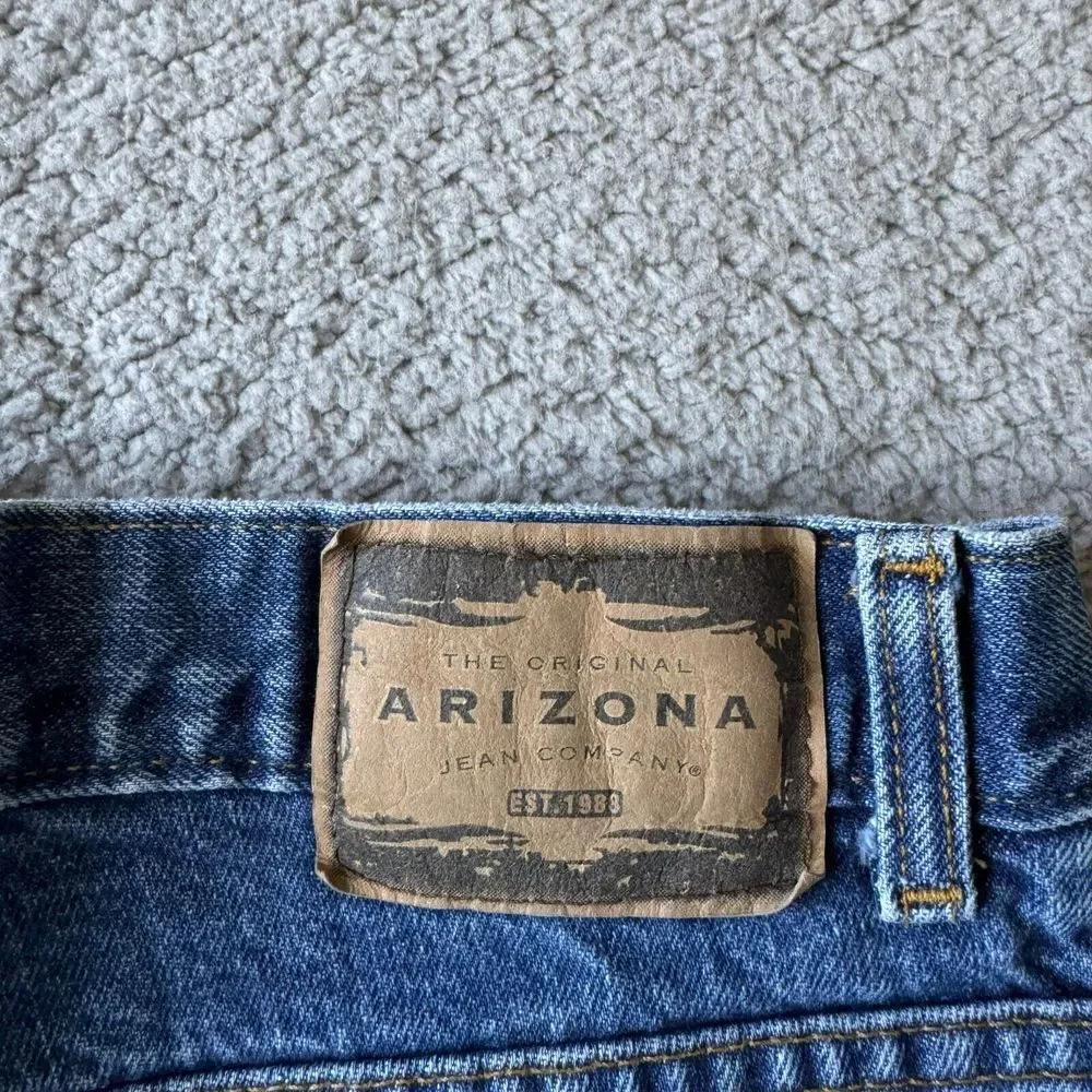 Vintage Arizona Jeans Mens 34x32 Blue Straight Denim Pants Work Outdoor Original